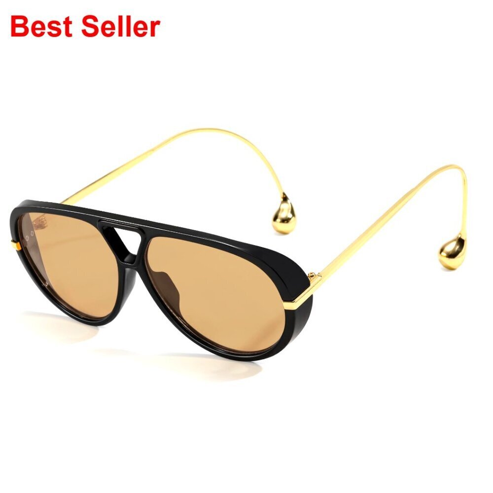Oversized Aviator Sunglasses Retro Shield Frame UV400 Protection Unisex